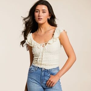 Free People Love You More Top in Tofu Sz XL NWT